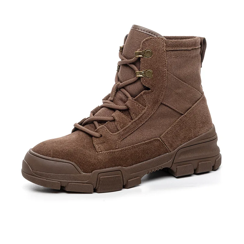 2025 New Winter Fashion Women's Ankle Boots Thick Soled 5CM Canvas Lace Up Short Boots Mountain Climbing Casual High Top Shoes