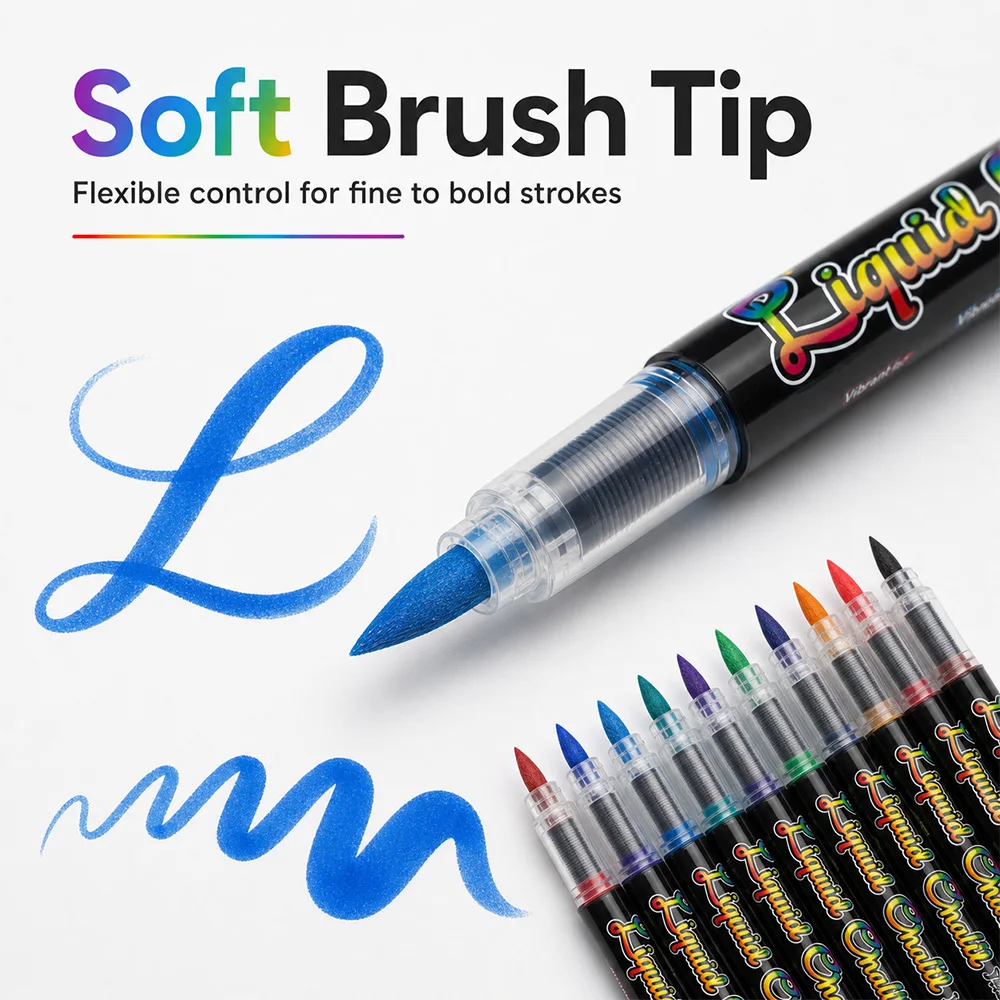 8/12/24 Colors Liquid Chalk Marker Set Art Painting Decoration Marking DIY Crafts Graffiti Whiteboard Pen School Office Supplies