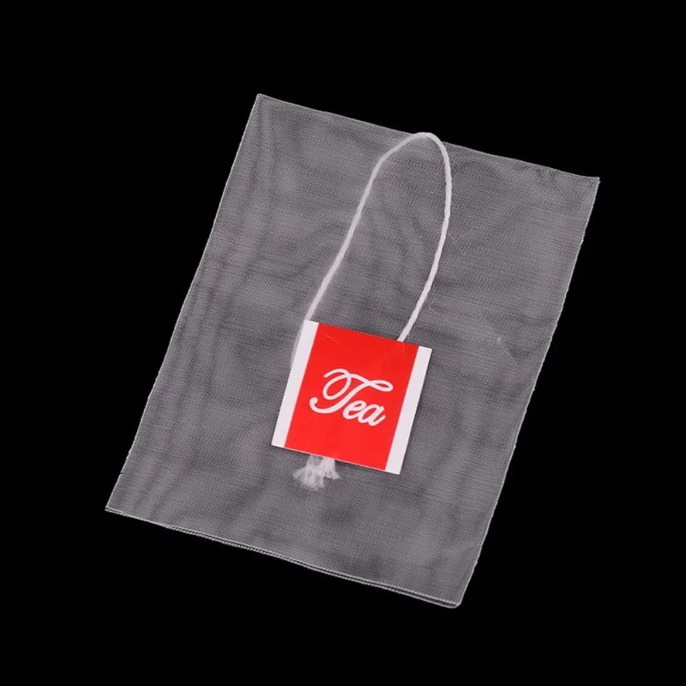100Pcs Portable Transparent Disposable Transparent Teabags Nylon Heat-sealable Filter Bag with String Empty Tea Bags