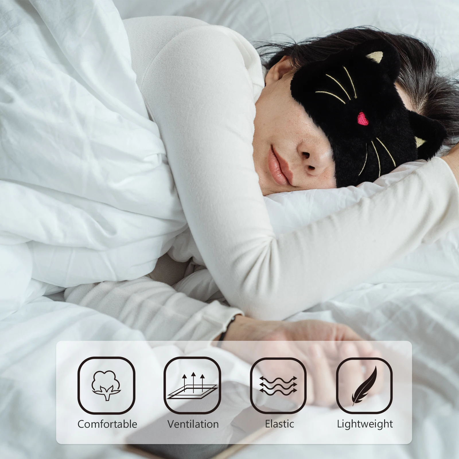 

Heating Eye Mask Magnetic Therapy Fit Nose Design Adjustable Strap Soft Elastic Shading Fatigue Relief Travel Home Use for Dry