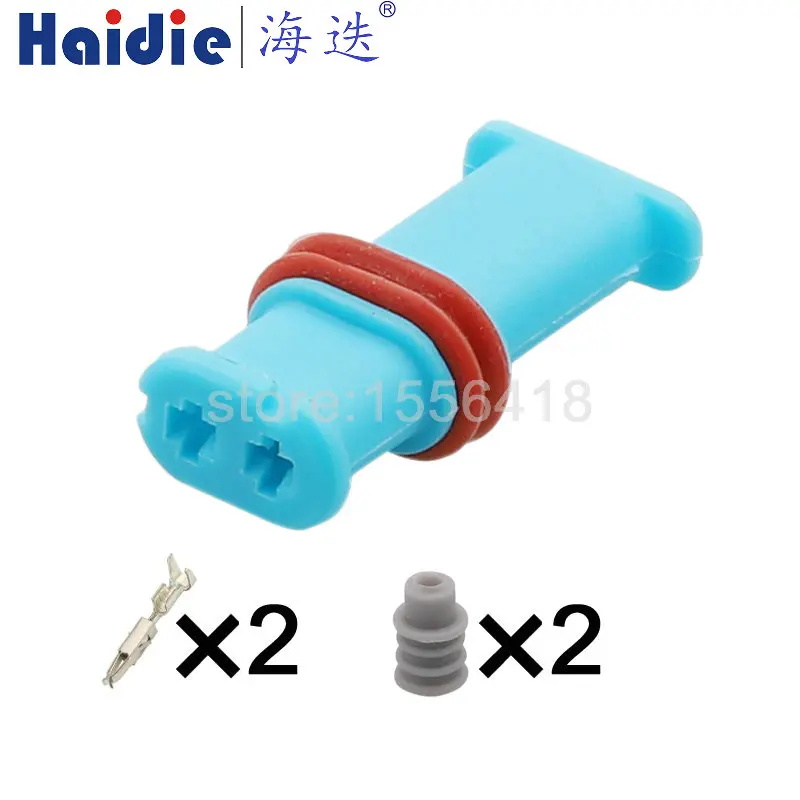 

1-100 sets 2 Pins automotive connector 2-hole plastic shell