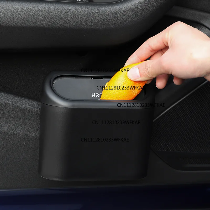 Car trash can door side hanging multi-functional seat back storage box with cover for car