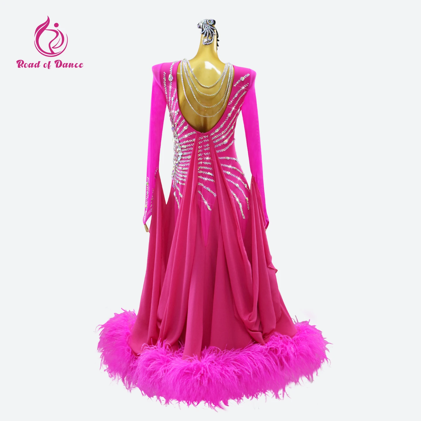 فستان رقص حديث بدلة الفالس مثير للفتيات الصغيرات أطقم مسرح فالسا زي الفلامنكو الطويل 2025 ملعب حفلة موسيقية مسائية ملابس الرقص الكورية #5