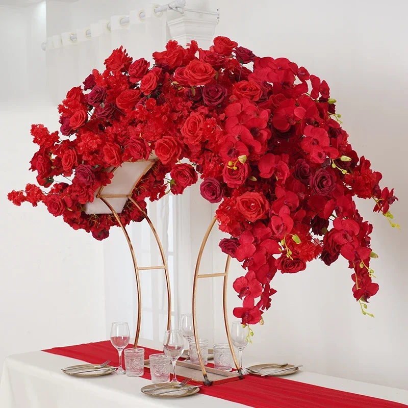 Red Hydrangea Flower Ball Artificial Arrangement for Wedding Centerpieces Table Decor Banquet Events And Party Props