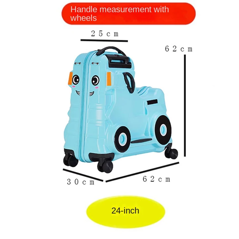 24 inch Children\'s Luggage Yellow Cute Cartoon Can Mount Trolley Box Universal Wheel Zipper Combination Lock Baby Birthday Gift