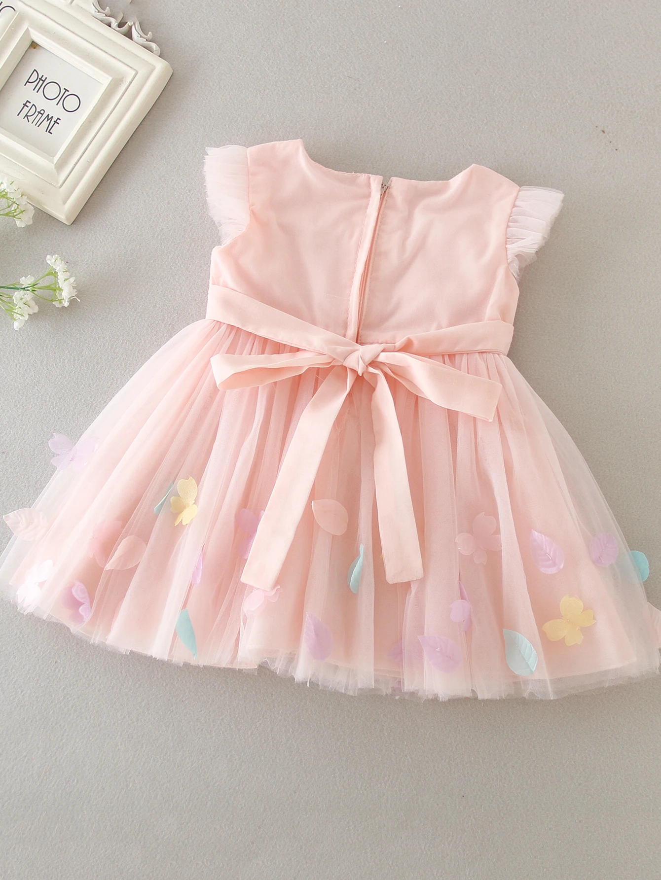 Baby Girls Baptism Christening Infant Pageant Dress Pink Bridesmaid Dress Kids Birthday Clothes