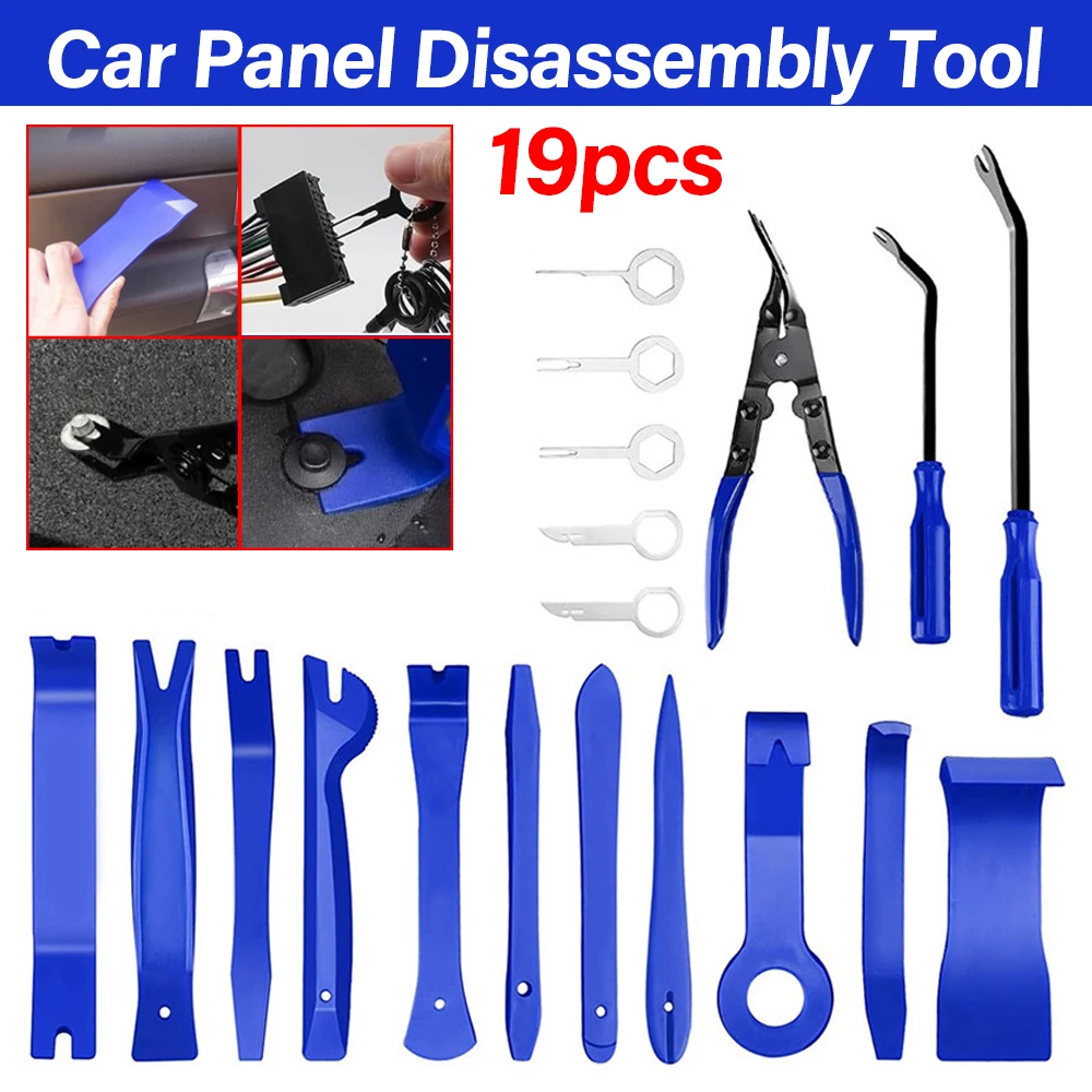 19pcs Car Trim Removal Tool Pry Kit Car Panel Tool Stereo Removal Tool Kit Auto Hand-held Disassembly Tools