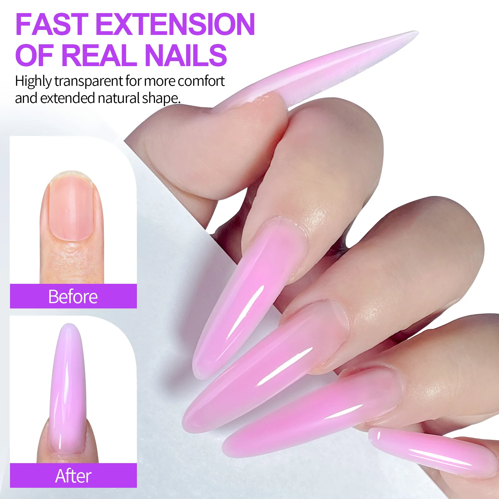 144/288pcs Colorful Dual Nail Form Full Cover Poly NailGel Quick Building Mold Set Acrylic Nail Tips Top Extension Manicure Tool