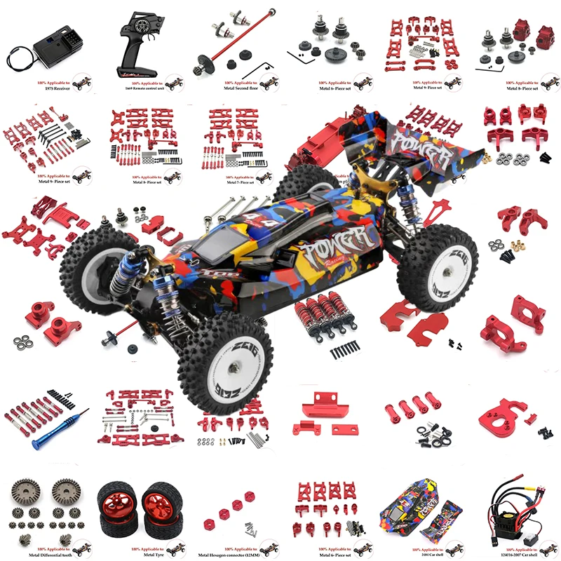 

1/12 Wltoys 124017 124019 124007 Remote Car Metal Upgrade Accessories Metal Kit Remote Car Receiver Housing Differential motor