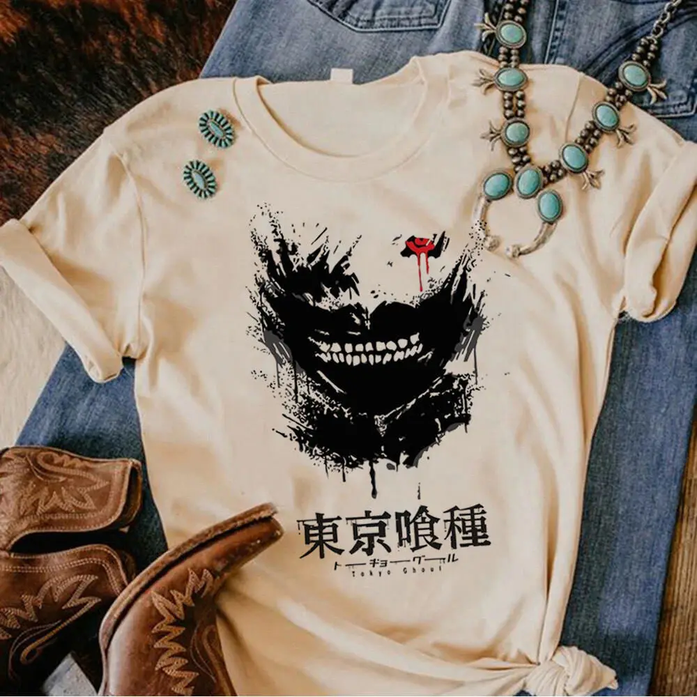

Женская футболка Tokyo Ghoul, психоделическая корейская одежда в стиле хип-хоп, каваи, дышащая рубашка 2000-х годов, классическая женская рубашка 2000-х годов, цифровая одежда 2000-х годов