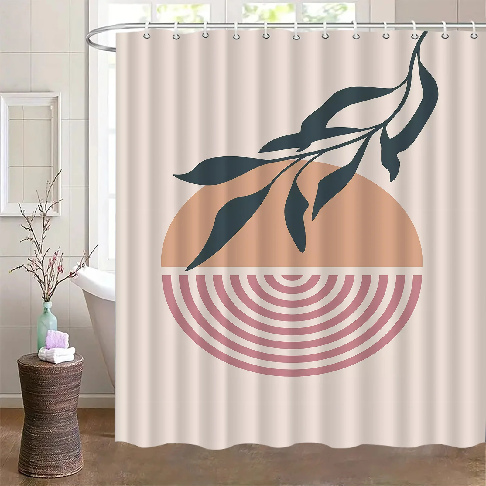 

Элегантная драпировка для ванны с линией линий — водостойкий полиэстер с крючками, роскошный декор для ванной комнаты, который можно стирать в машине