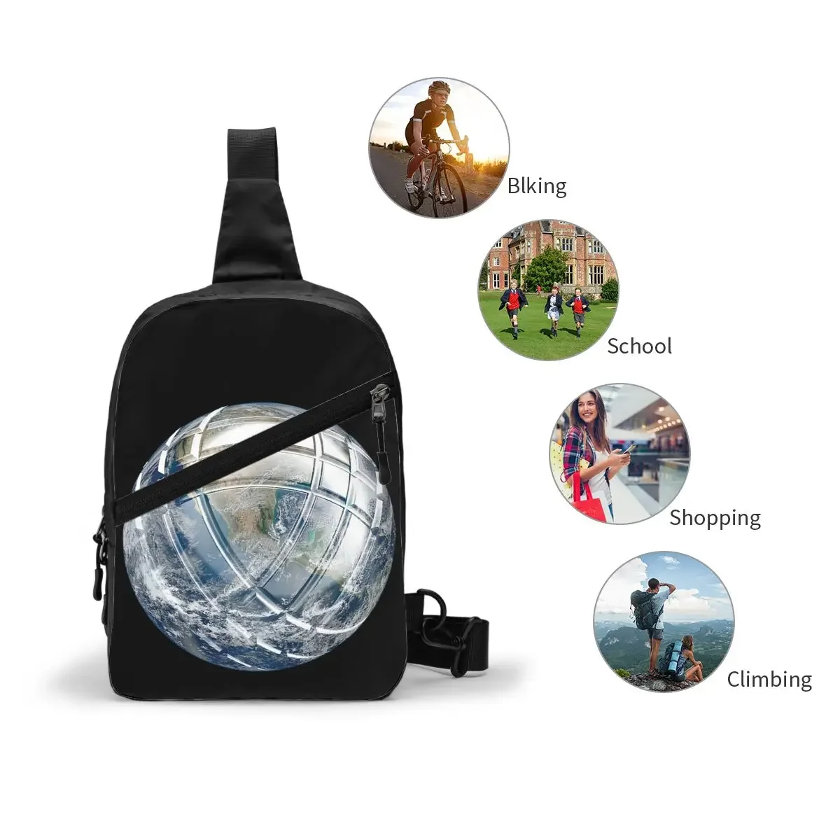 Petanque Tas Dada Pria Selempang Ransel Selempang Tas Dada Bepergian Mendaki Tas Bahu Daypack