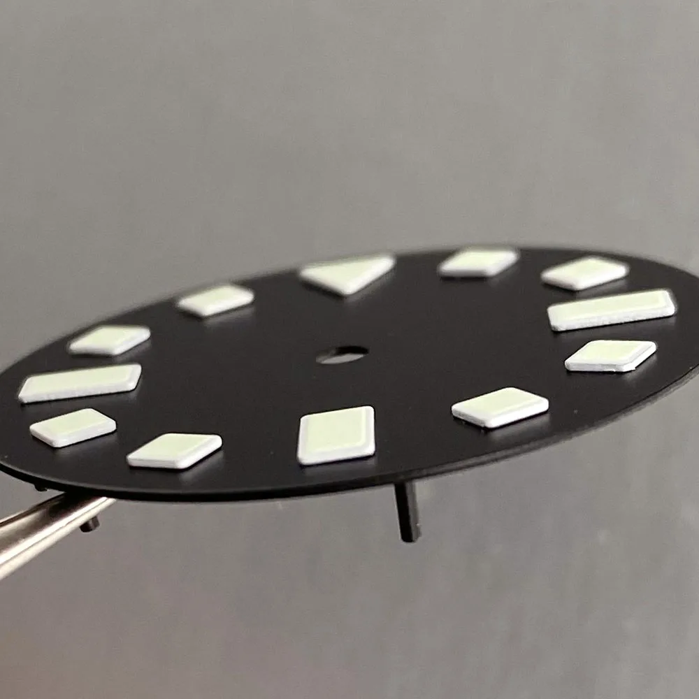 Watch Part Accessories Black/Green/Blue Dial Hands Baton Square Index Green Luminous 29mm Fit for NH35 NH36 ETA PT5000 Movement - Image 5