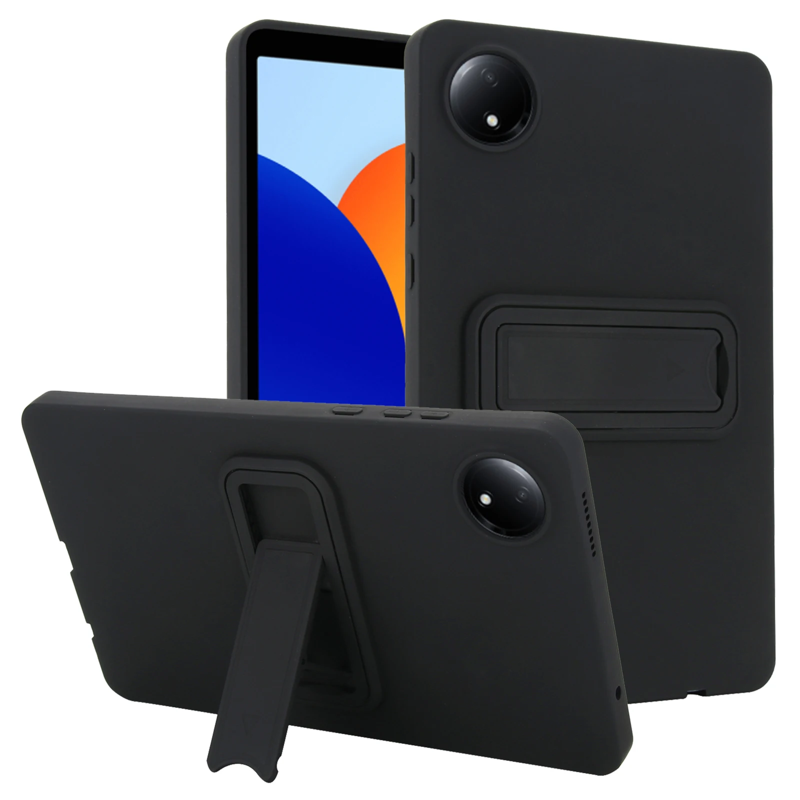 

For Xiaomi Redmi Pad SE 4G 8.7 inch Case TPU + PC Skin-Friendly Kickstand Tablet Cover - Black