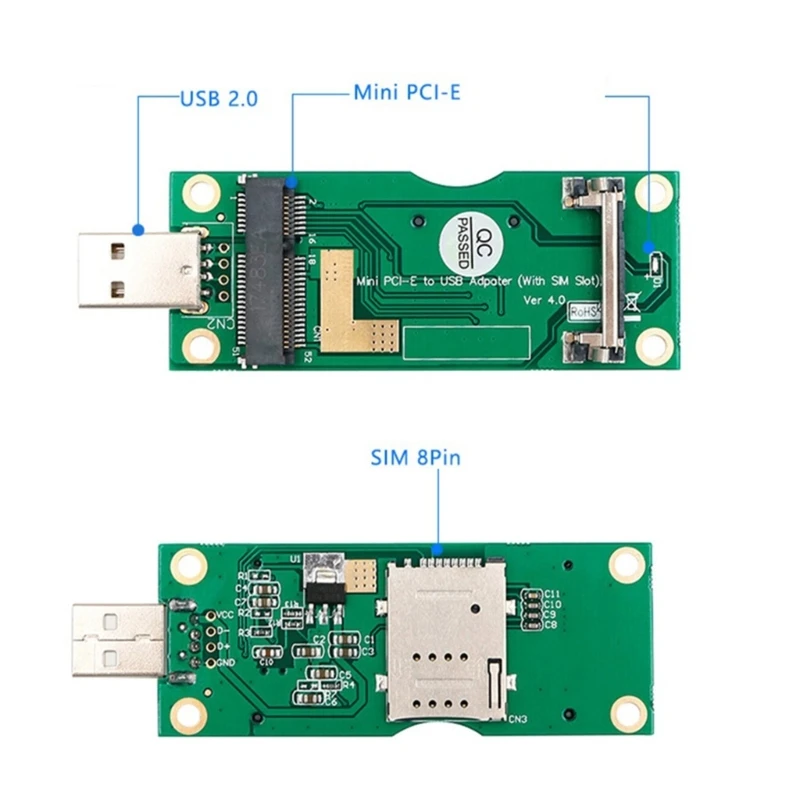Mini PCIE na USB 2.0 Adapter Boczne gniazdo karty do bezprzewodowego komputera PC