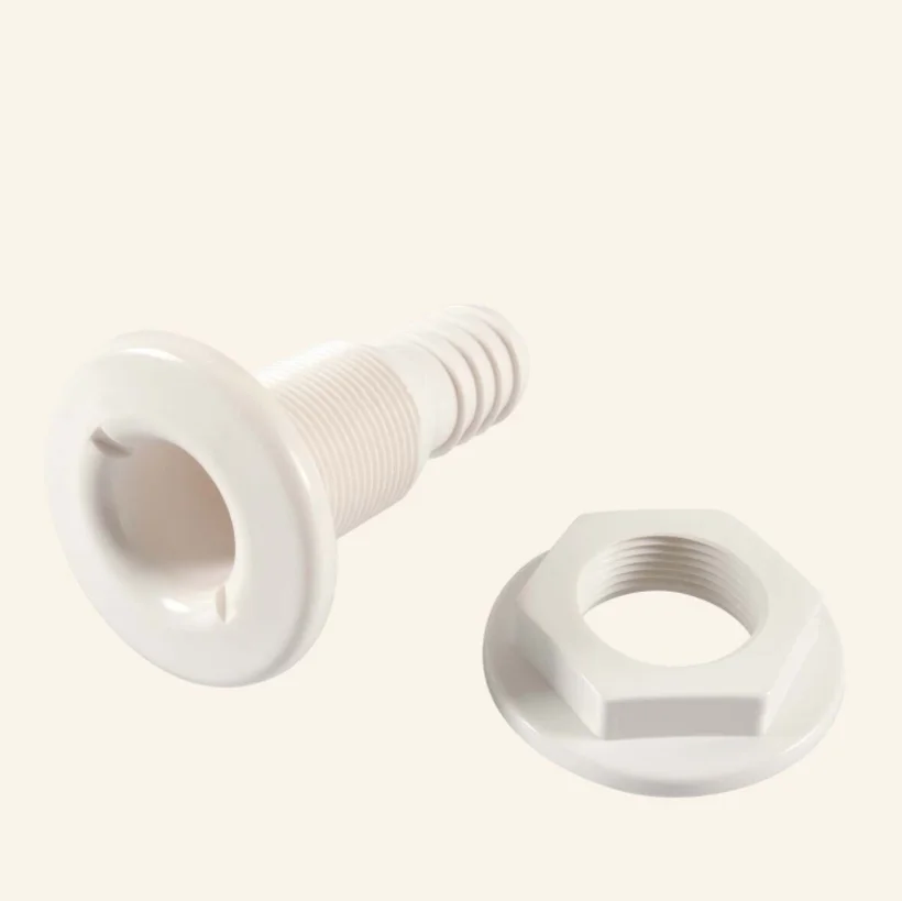 

White 1inch Multi-spec Bilge Hull Drain Marine Drain Yacht ABS Water Outlet