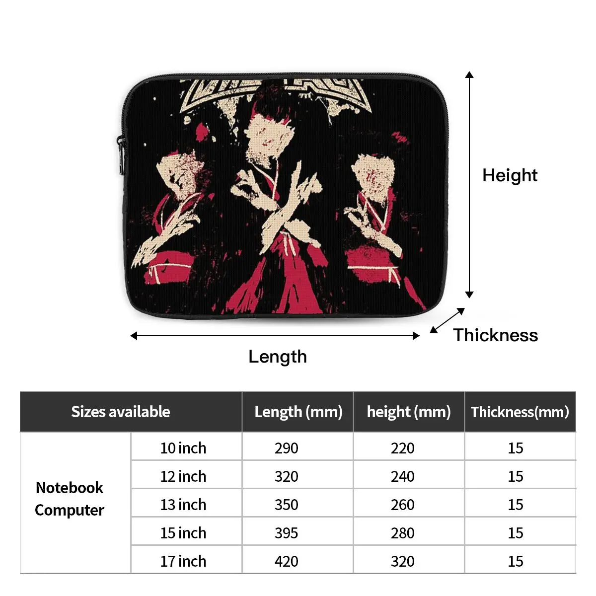 The Babymetal Tour Notebook Laptop Bag Case Pouch 10 12 13 15 17 Inch For Macbook Air Pro Tablet Shockproof Case Bag
