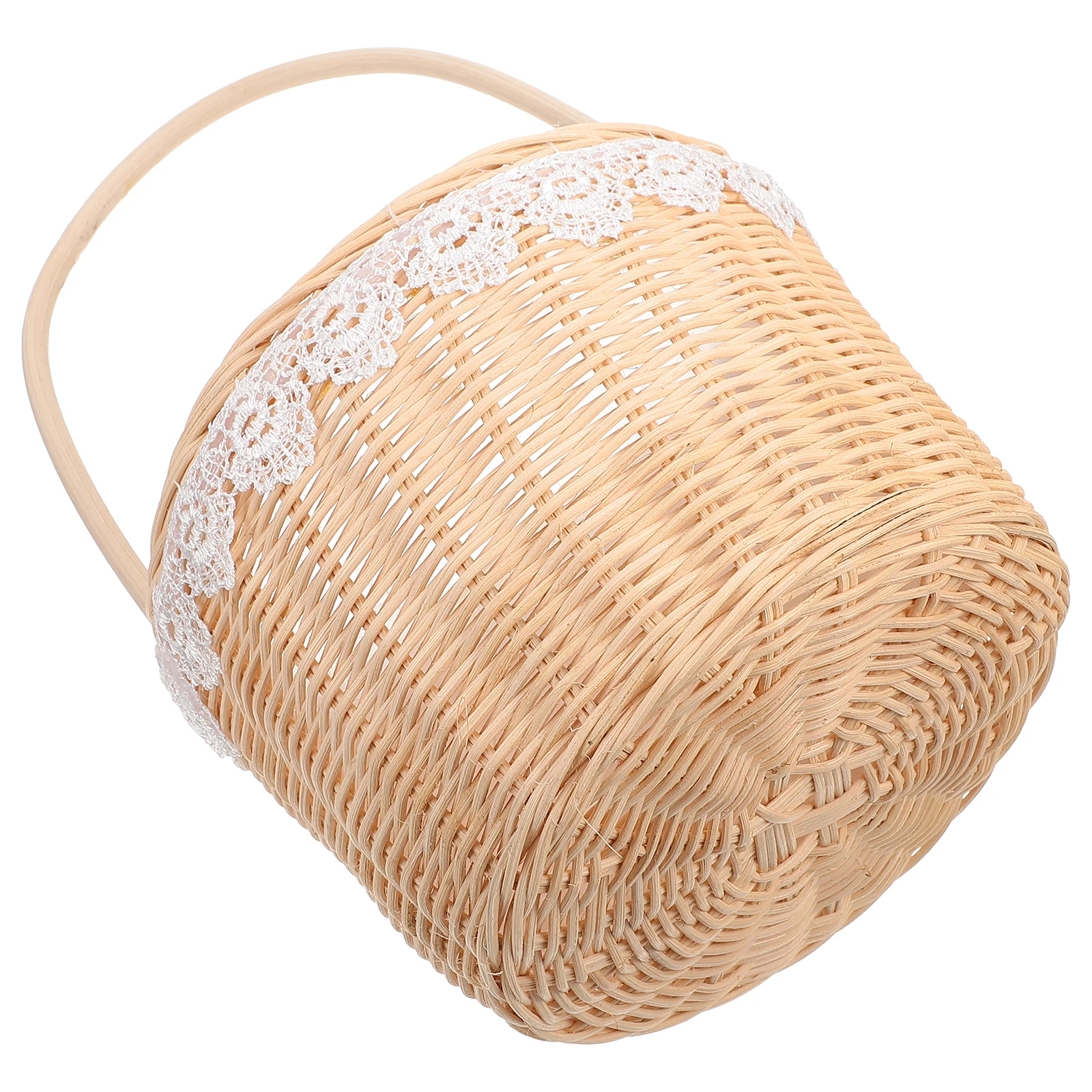 

Rustic Hand Woven Wicker Flower Multi-Purpose Storage For Home Decor Vegetable Basket Portable Wood Style Container