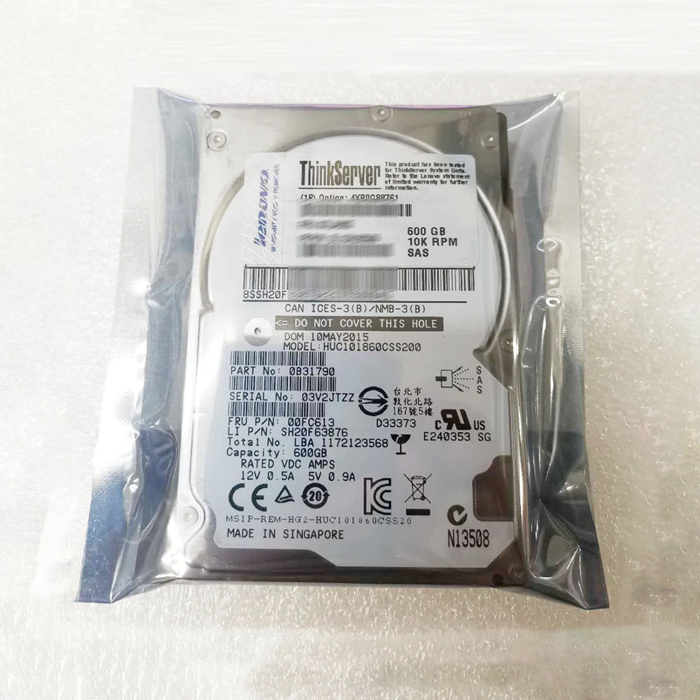 

Hard Disk ST600MM0088 00FC613 00XH236 For Lenovo 600G SAS 10K 12Gb 2.5"