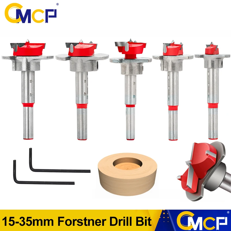 

CMCP Hinge Hole Opener Woodworking Cutter 15-35mm Carbide Drill Bits Positioning Hole Saw Kit Adjustable Boring Bit