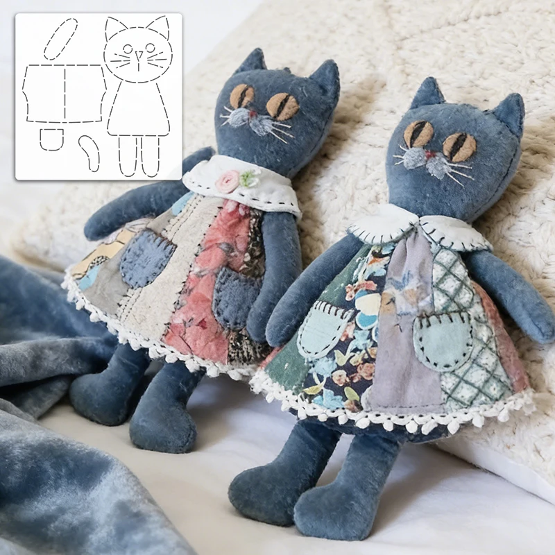 NUBECOM 1pc Manual DIY Patchwork Template Drawing Pattern, Black Cat Decoration Template ruler, Sewing Template DIY Set