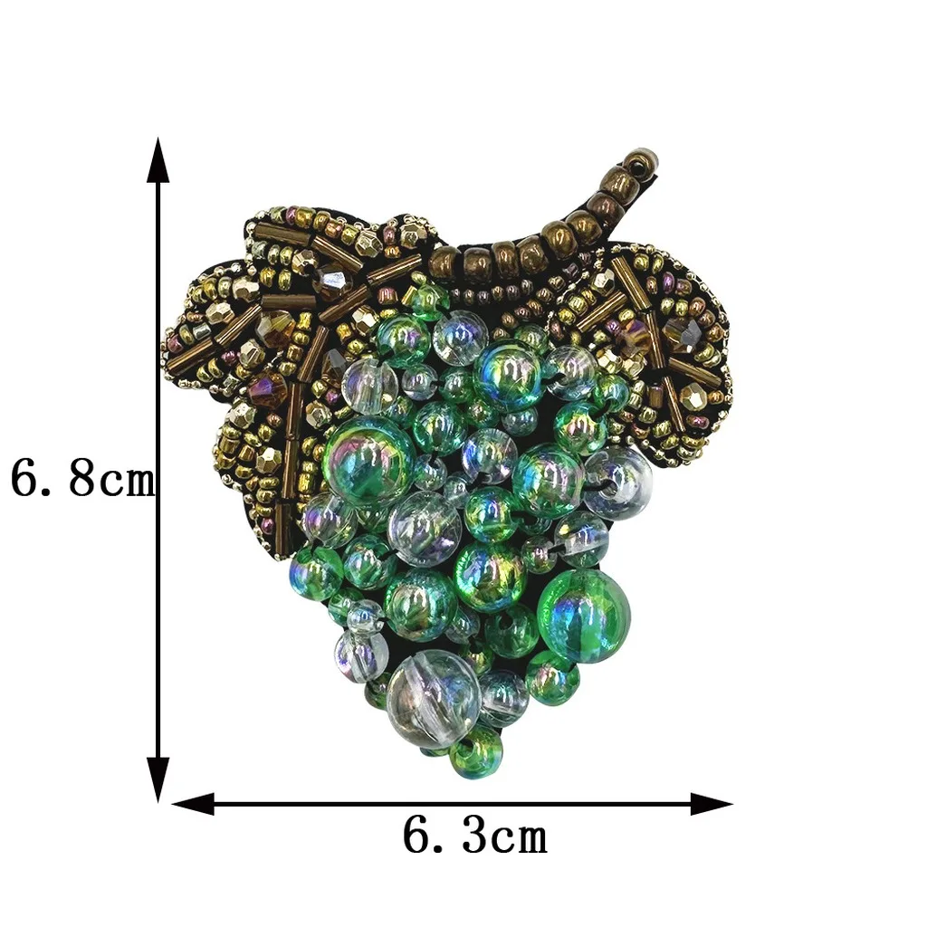 

Handmade Fabric Patch Delicate 3d Beaded Patch Grape Decorative Patch Colorful For Bags Sweaters Shoes