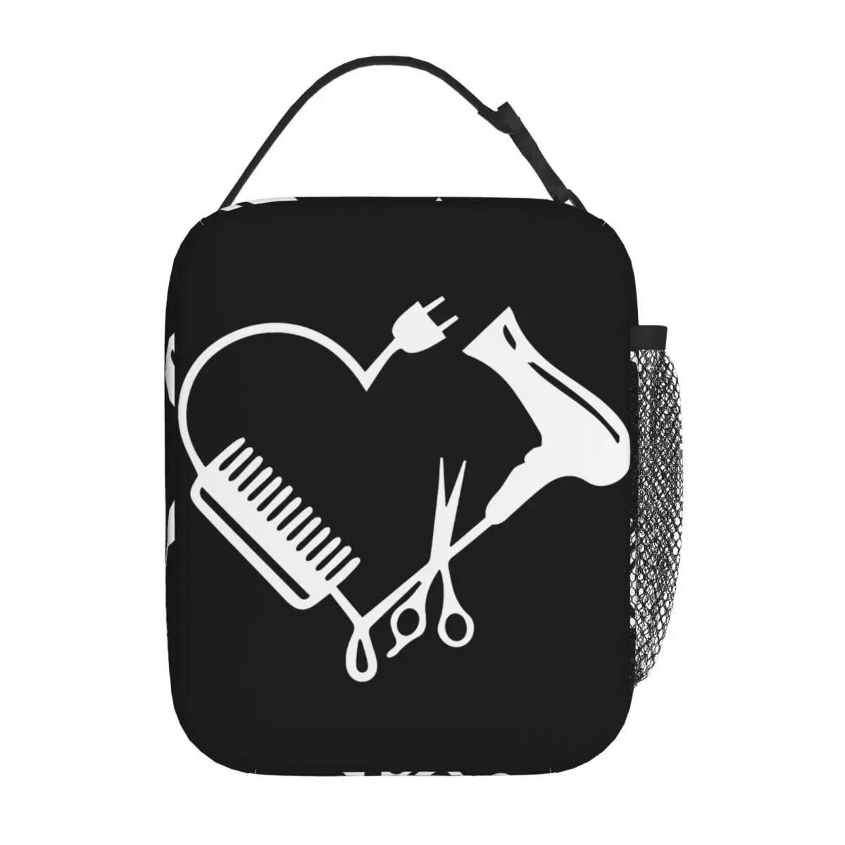 Hair Dresser Heart Insulated Lunch Bag Tote Food Handbag