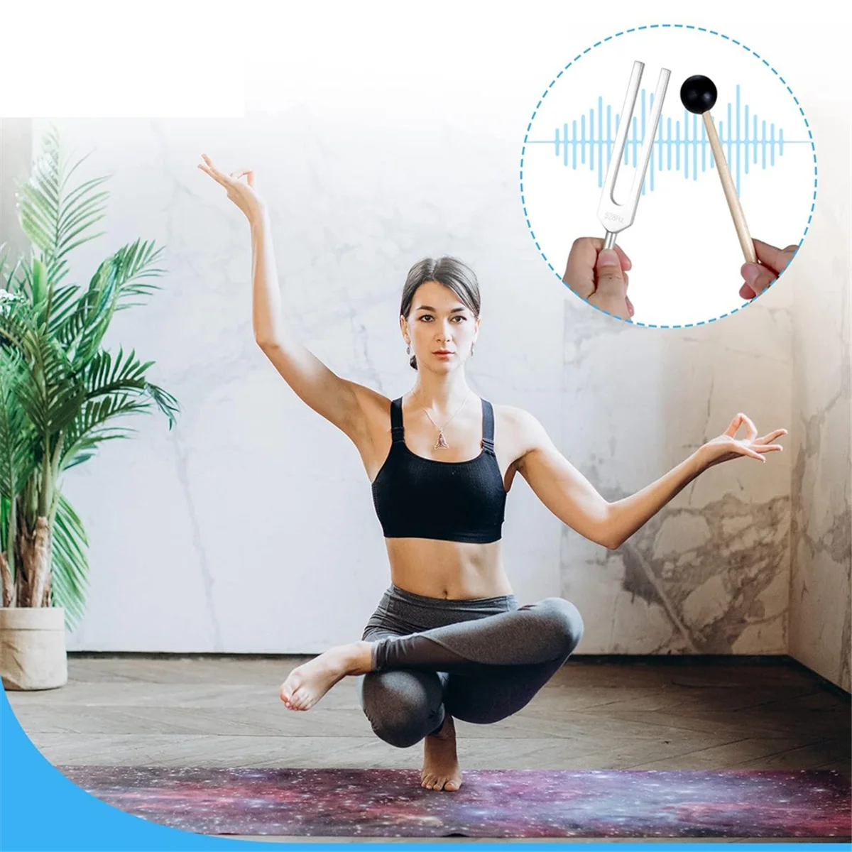 Diapasón de 528 Hz, diapasones plateados de 528 Hz para instrumentos musicales, relajación