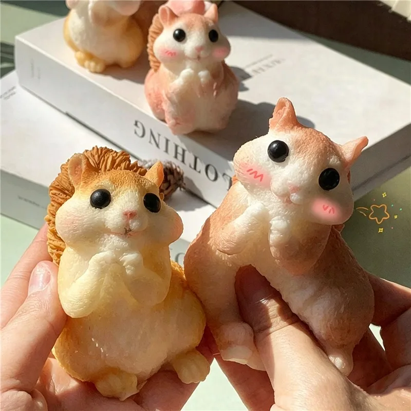 Squirrel Ultra-Soft Squeeze Fidget Toy Soft Squishy Stress Relieving Toy Kawaii Calming Sensory for ADHD Fingertip Play With