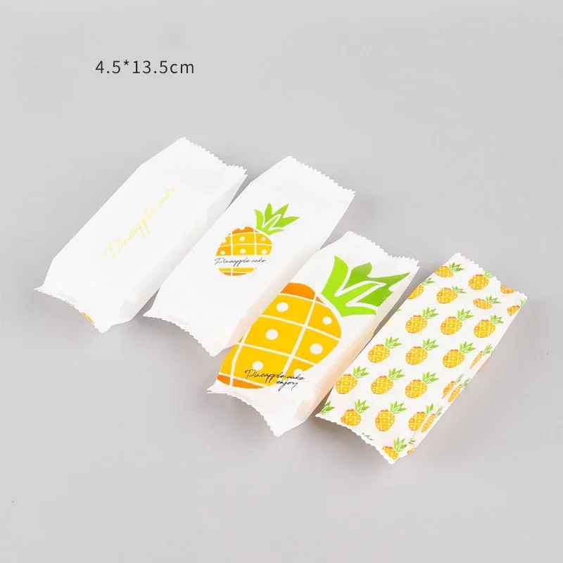 100Pcs Flat Food Plastic Bags Pineapple Crisp Packaging Bag Hot Seal Cake Nougat Candy Cheese Food Package Bags Christmas Favors