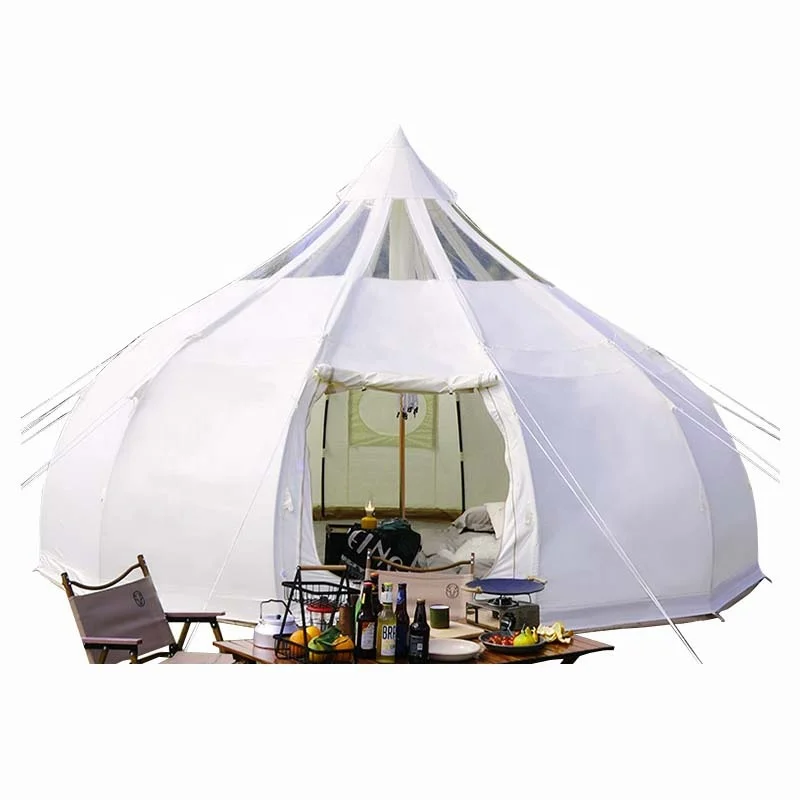 

Outdoor Waterproof Luxury Star Gazing Tent Canvas 4m 5m 6m Oxford Glamping Safari Camping Belle Family Tent