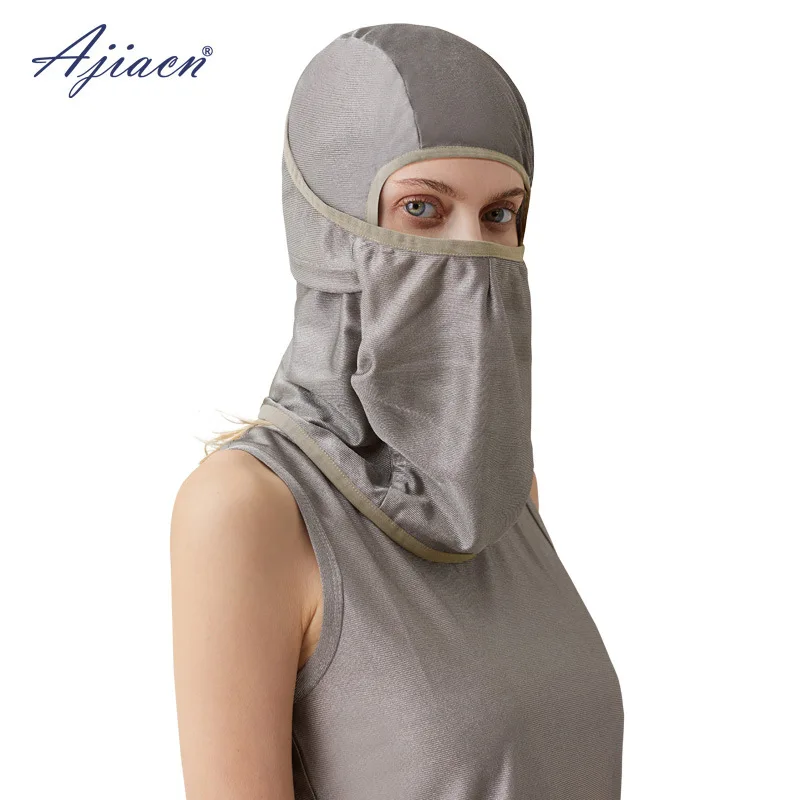 Cubierta de cabeza de protección contra radiación electromagnética, cubierta de cabeza de protección contra radiación de ordenador para teléfono móvil de fibra plateada, transpirable