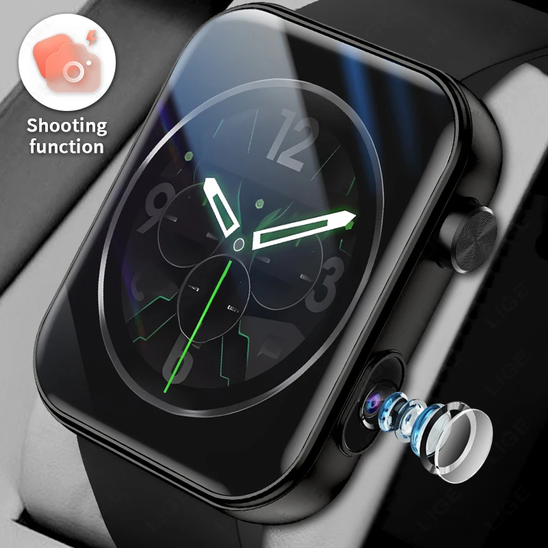 

LIGE Bluetooth Call Watch 512M Память Камера Смарт-часы Фотография Запись звука Альбом Местная музыка Смарт-часы для Android iOS