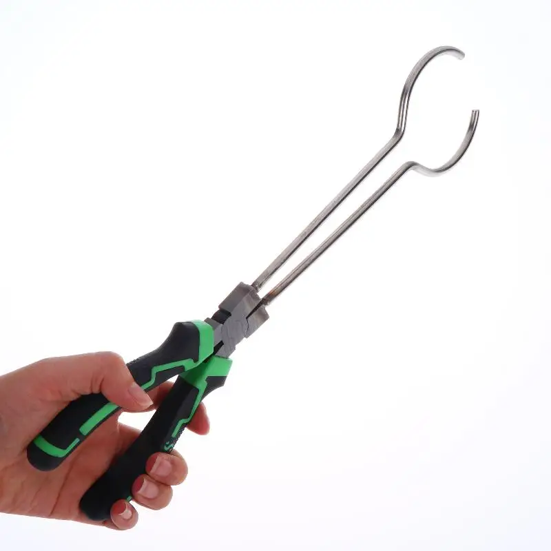 34.5cm Clamp Crucible Tongs For Goldsmithing High Temp Furnace Clamp Rustproof Graphites Quartz Crucible Pliers Jewelry Tools