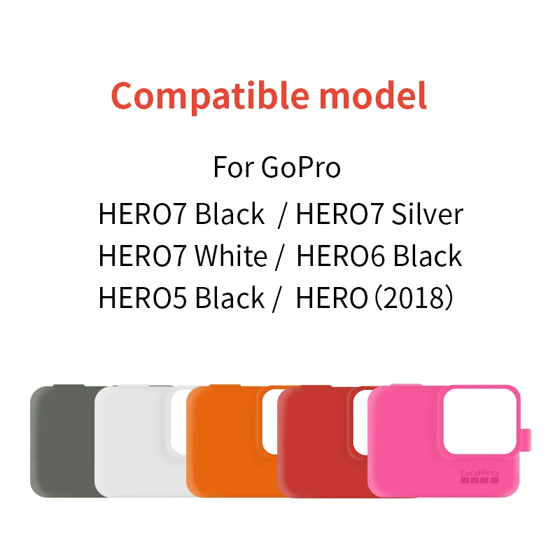 GoPro Hero 5 6 7 Black 7 Silver 7 White Action Camera Original Silicone sleeve+Lanyard Go Pro 2018 Protective Case Camera casing