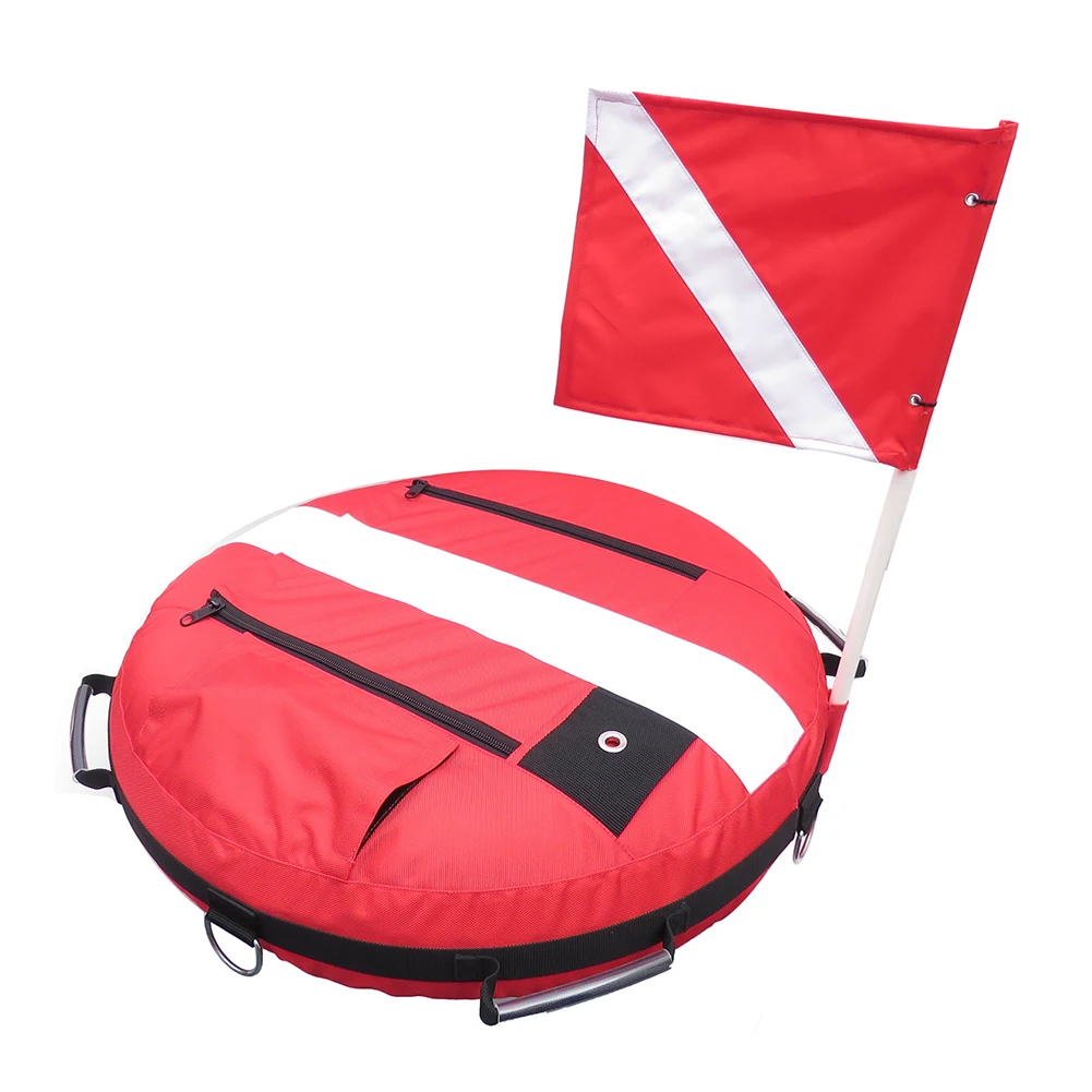 

Open Water Diving Inflatable Dive Marker Heavy Duty Diving Buoy Stainless Steel D-rings Wear-resistant Material