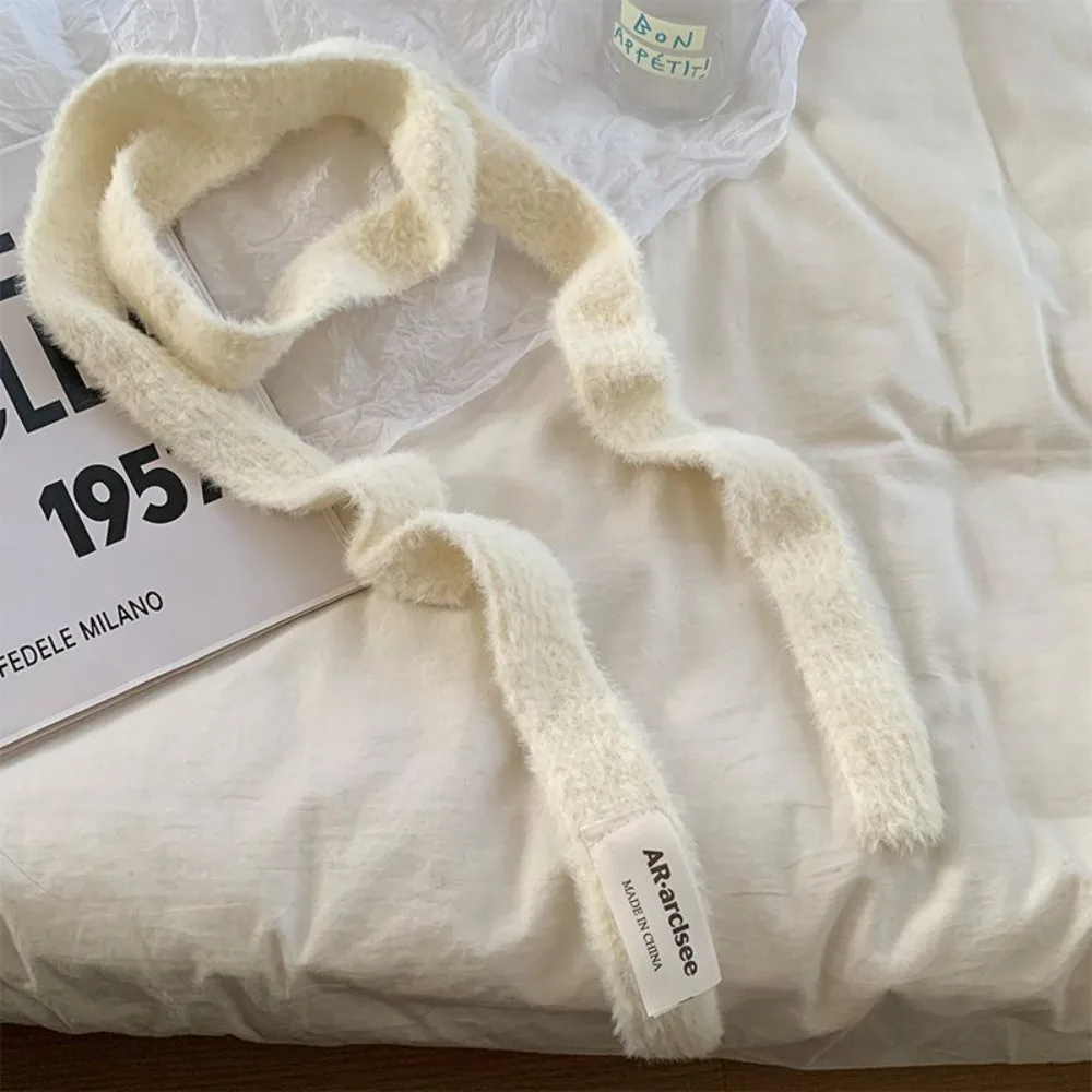 

Cool Solid Color Wool Shawl Harajuku Y2K Knitted Scarf Dressing Decoration Keep Warm Long Narrow Scarves Outdoor