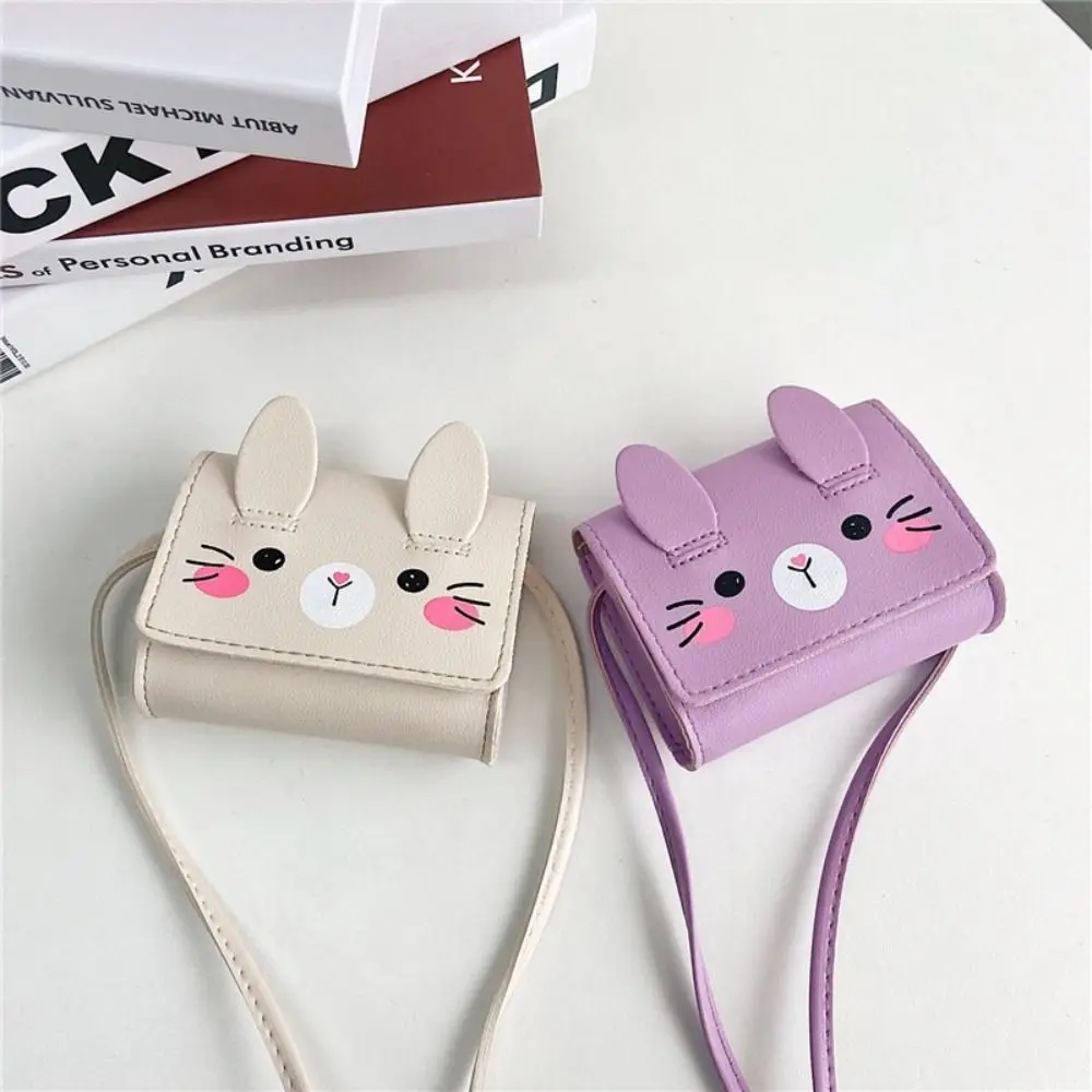 Fashion Cute Rabbit Children's Mini Handbags PU Leather Portable Princess Shoulder Bag Kids Coin Purse Children