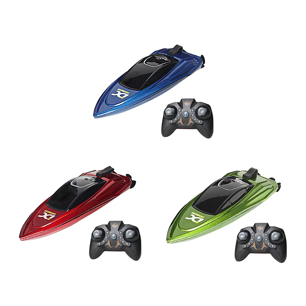 ไฟ LED กันน้ํารีโมทคอนโทรลไฟฟ้าเรือ 2.4GHz ความเร็วสูง Mini RC เรือเด็กรีโมทคอนโทรลเรือของเล่นของขวัญ Party