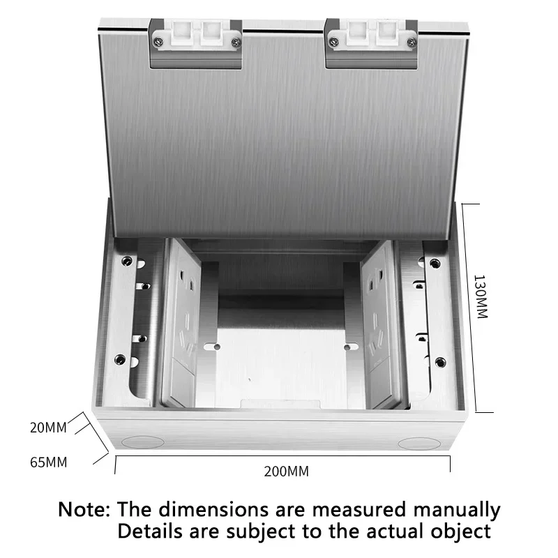 Imagem -02 - Tomada Escondida Embutida em Piso Plano Puro Inserções Finas Tomada Usb Invisível us eu fr un 130 mm 200 mm Aço Inoxidável