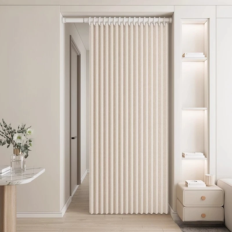 Fold Blackout Windproof Doorway Curtain Wardrobe Door Curtain Protect Privacy Dust-proof Door Curtain for Bedroom Bathroom
