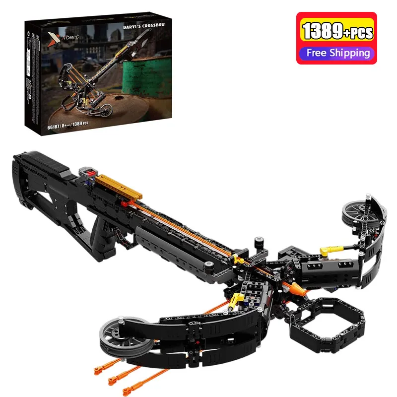 1389PCS Survival Crossbow Building Blocks Archery Model Assembly Set DIY Creative Toys Kids Boys Birthday Present Gift Fun Kit