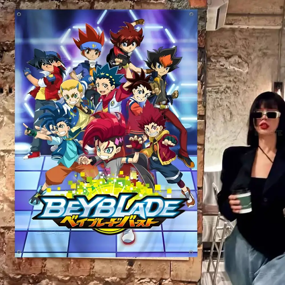Anime B-Beyblade Burst 2025 Banner INS Style Outdoor Party Decoration Atmosphere Flag