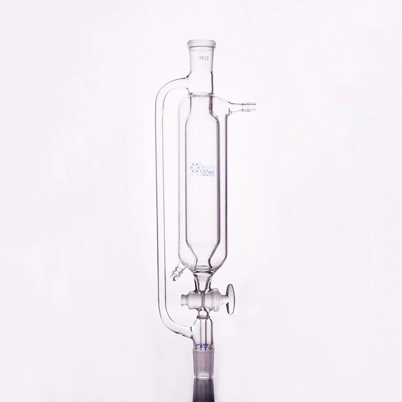 Double layer separatory funnel constant pressure shape,100mL,Joint 24/29,Addition funnel, low-temperature, Glass stopcock