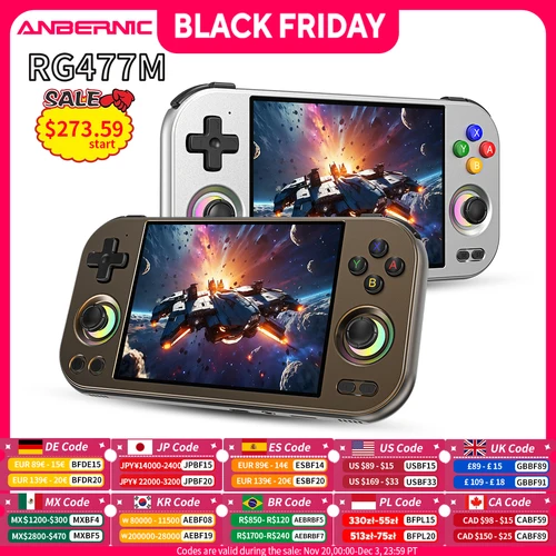 Consola de juegos portátil Anbernic RG 477M, pantalla multitáctil LTPS de 4,7 pulgadas, Android, WIFI, reproductor de videojuegos, asistente Al RG477M