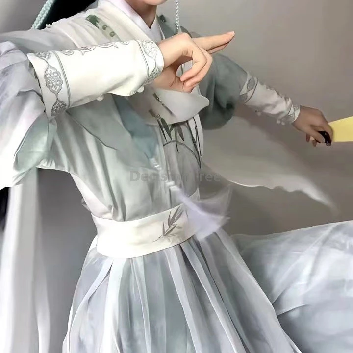 2025년 웨이진 스타일 현샤 드라마 남성용 한복 중국 고대 스타일 무술 요소 한복 개선된 요정 자수 데일리 의상