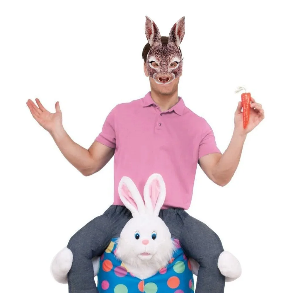 Realistische Kaninchenmaske Maskerade Frohe Ostern Kostüm Requisiten 3D Tier Halbgesichtsmaske für Erwachsene Cosplay Halloween Dekoration Zubehör – Detail 11