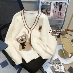 Soft Sweater Cardigan Korean Version Bear Series 2025 Spring and Autumn Student Loose Multifunctional Knitted Women's Jacket