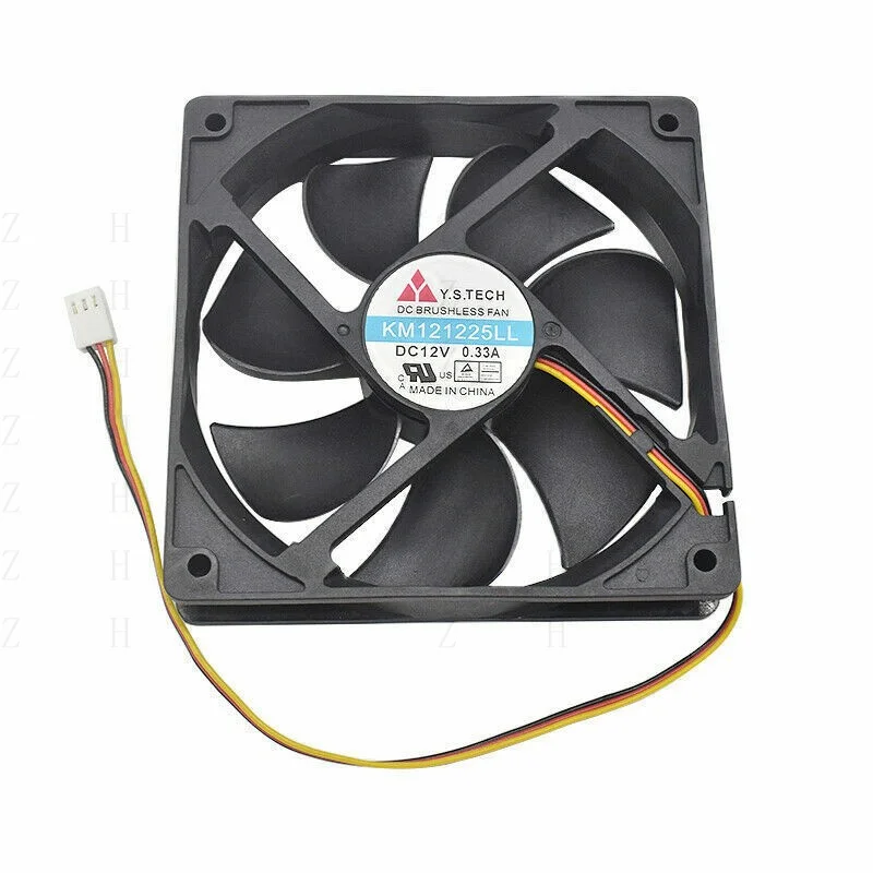 H  Genuine Y.S.TECH 120x120x25mm 3pin DC Brushless Computer Case Fan For KM121225LL