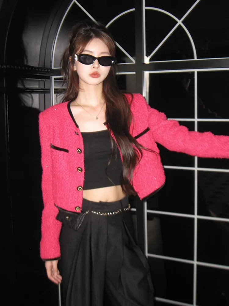 Ele Red ort Quilted Jaet Damska Moda Trend Wysoka Jakość Styl Uliczny Jesień Nowości Odzież Wierzchnia Damska